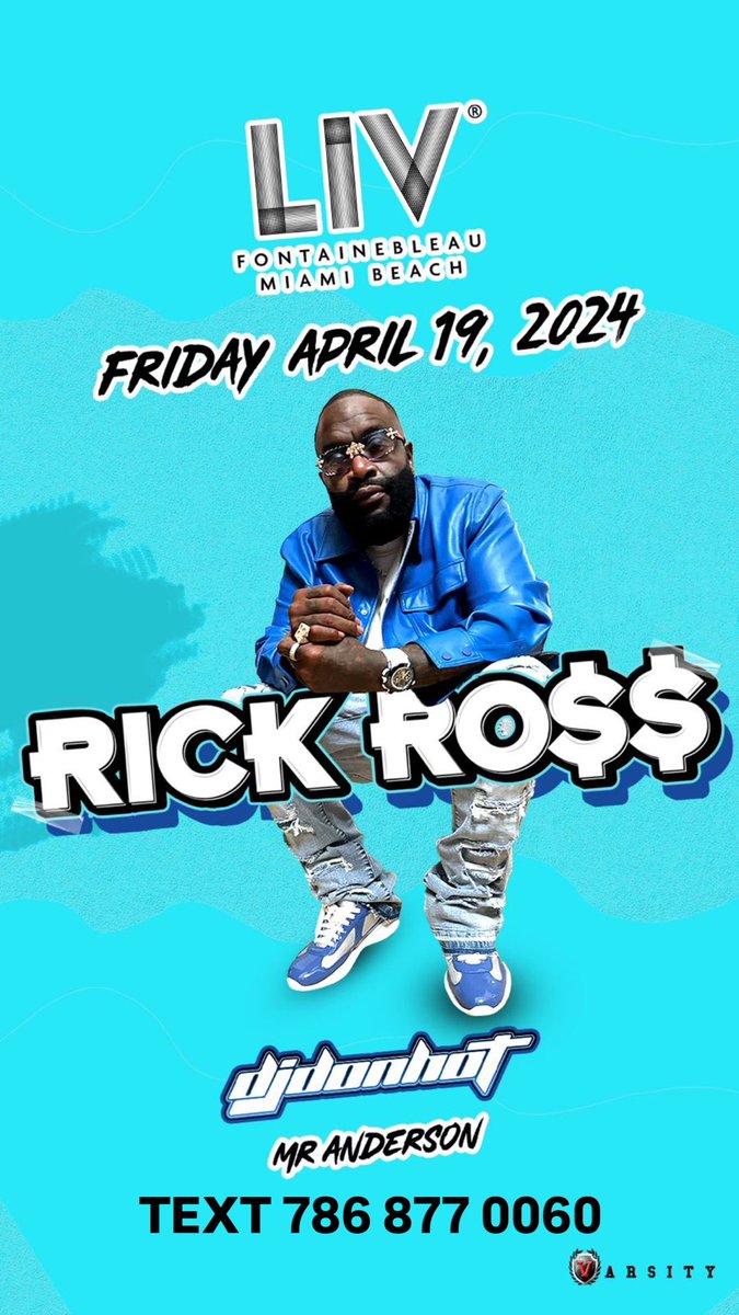 TEXT 786 877 0060 @LIVMIAMI 

.

#GenteDeZona #RickRoss #AlanWalker #SexyyRed  #ALLTHINGSMIAMI #GROOT #LIV #LIVMiami #LIVNightClub #LIVPromoter #Fontainebleau #FontainebleauHotel #FontainebleauMiami #MiamiPromoter #MiamiBeachPromoter #SouthBeachPromoter #MiamiGuestList #MiamiHost