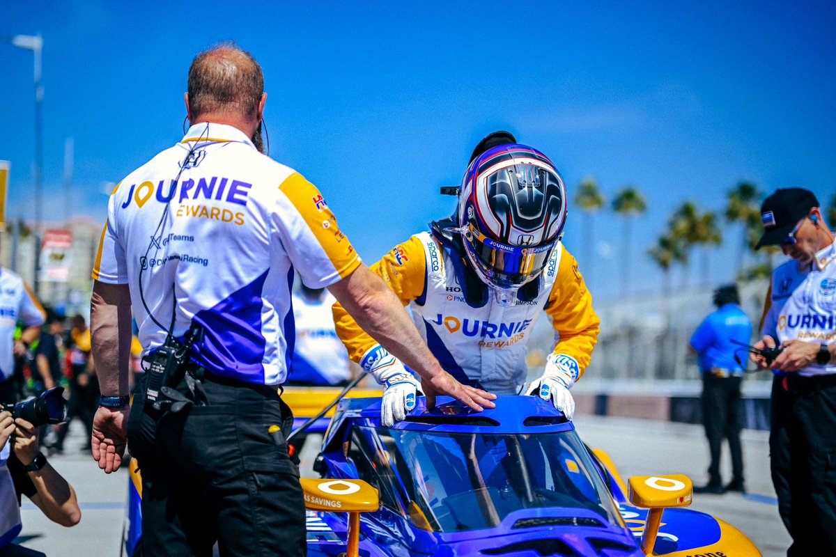 Long Beach is something else! Tough first session out there just trying to learn the best way over the bumps, but we’ll figure it out. #indycar #Focus4ward #KS4 #ALBGP