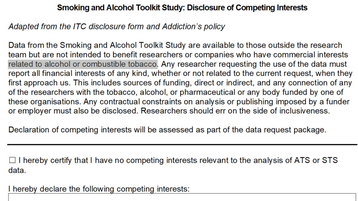 Funny how England's tobacco researchers see COI as only stemming from interests with alcohol or 'combustible tobacco' but not ecigs. Is it because many of the researchers have worked for the ecig industry and-in the case of JUUL(ALTRIA)-even bought them in to consult with UK Gov?