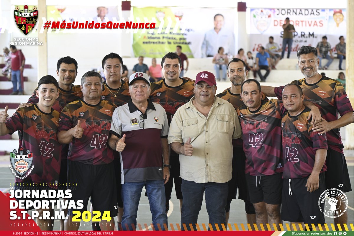 Viernes 19 de abril de la Sección 42 en las #JornadasDeportivasSTPRM2024

#MásUnidosQueNunca
#SomosSTPRM
#UnidosVenceremos
@lgps03101 @MarcoAzuara1