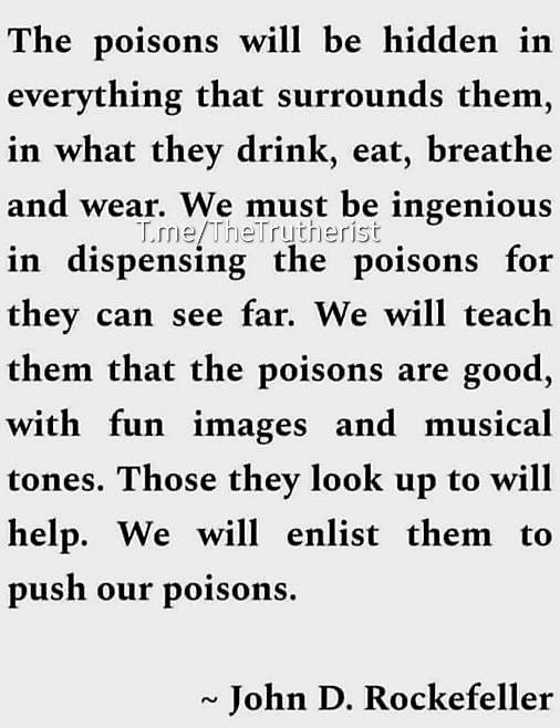 Poisoning humanity by John D Rockerfeller