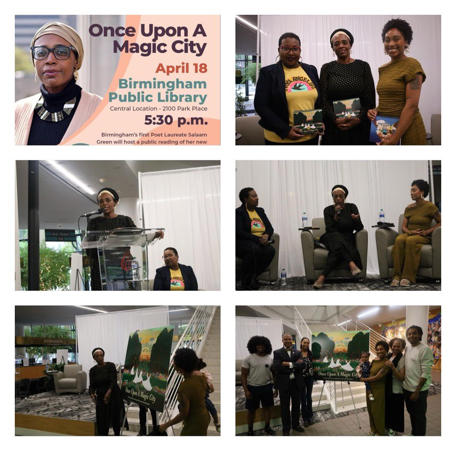 What an amazing time we had at Central Library hosting Poet Laureate Salaam Green's public reading of “Once Upon a Magic City” in honor of Poetry Month. Attendees received a complimentary book copy & posters of the book's cover, designed by Birmingham visual artist Micah Briggs.