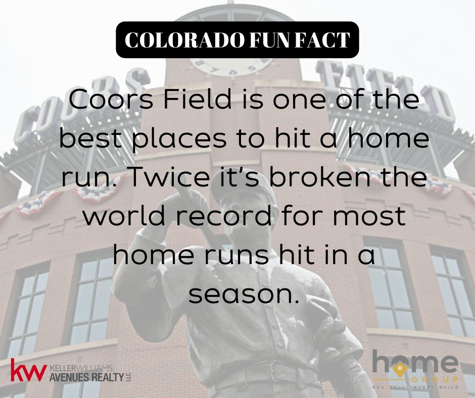 Colorado Fun Fact Friday

Are we ready for some baseball ⚾

#homegroup #sellingdenver #funfact #coloradorealtor #yournexthome #coloradofacts #hgdenver #thinair