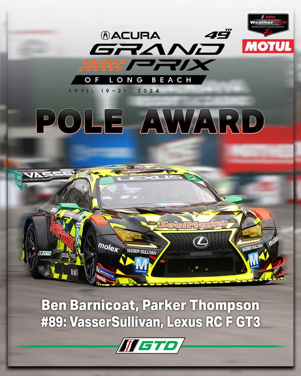 Congratulations to your 2024 Acura Grand Prix of Long Beach, Motul Pole Award Winners!

#IMSA | <a href="/GPLongBeach/">Acura Grand Prix of Long Beach</a> | <a href="/MotulUSA/">Motul USA</a>