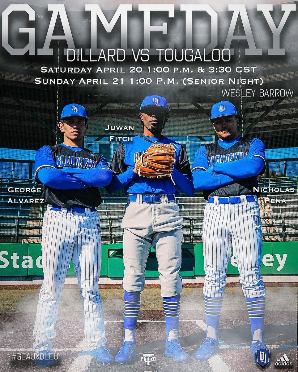 Come out and support our senior Bleu Devils as they compete against the Bulldogs of Tougaloo College this weekend.😈⚾️ #geauxbleu