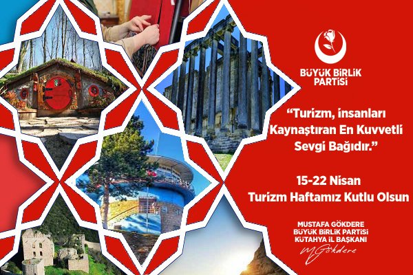 “Turizm, İnsanları Kaynaştıran En KuvvetliSevgi Bağıdır.”
15-22 Nisan Turizm Haftası Kutlu Olsun.

#turizmhaftası 
#TurizmHaftası