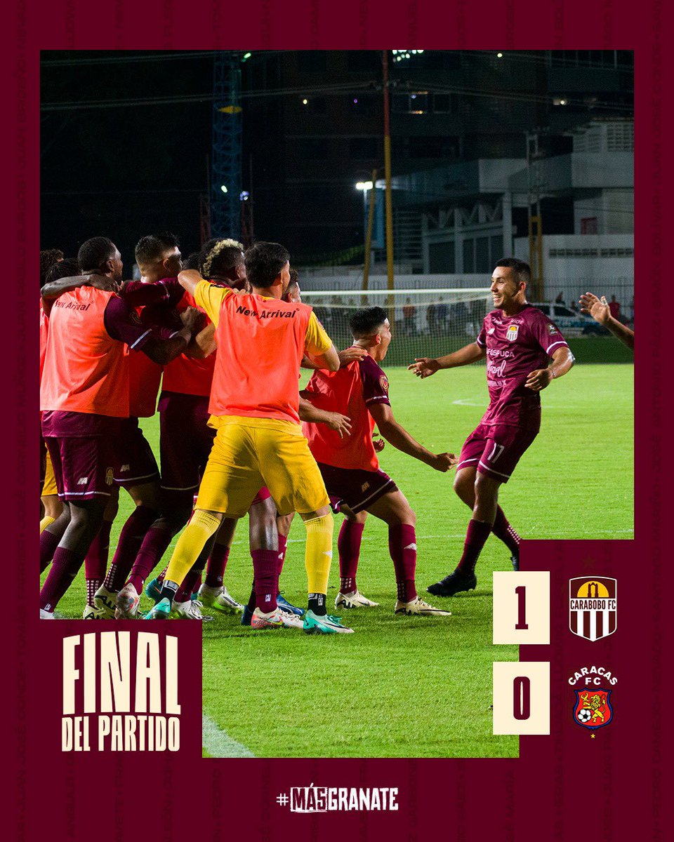 ¡VICTORIA Y CLASIFICACIÓN! 🇱🇻⚔️

#CaraboboFC 1-0 <a href="/Caracas_FC/">Caracas Fútbol Club</a>

#MásGranate 🔝
#CaraboboEsGranate 🇱🇻
#LigaFUTVEMovilnet 🇻🇪