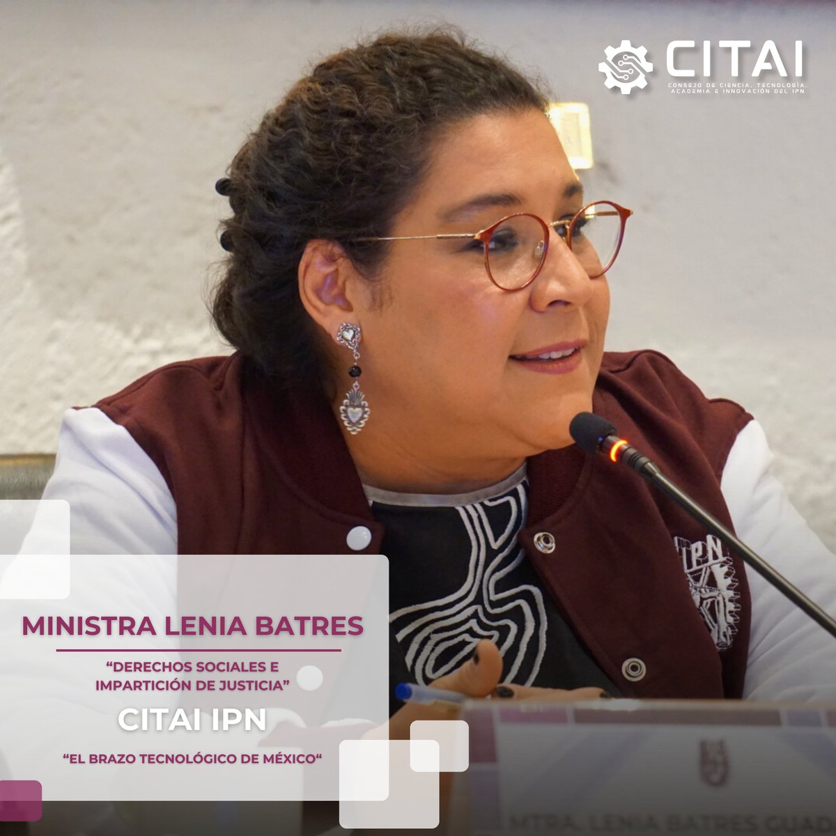 CITAI_IPN's tweet photo. 🤩 El día de #hoy la Ministra de la @SCJN Mtra. @LeniaBatres ⚖️ compartió con la #ComunidadPolitécnica la importancia de fortaleces los Derechos Sociales así como la Impartición de Justicia en los espacios educativos. 📚🏫
.
#CITAI @CyAcademia https://t.co/snIYEY0kI2