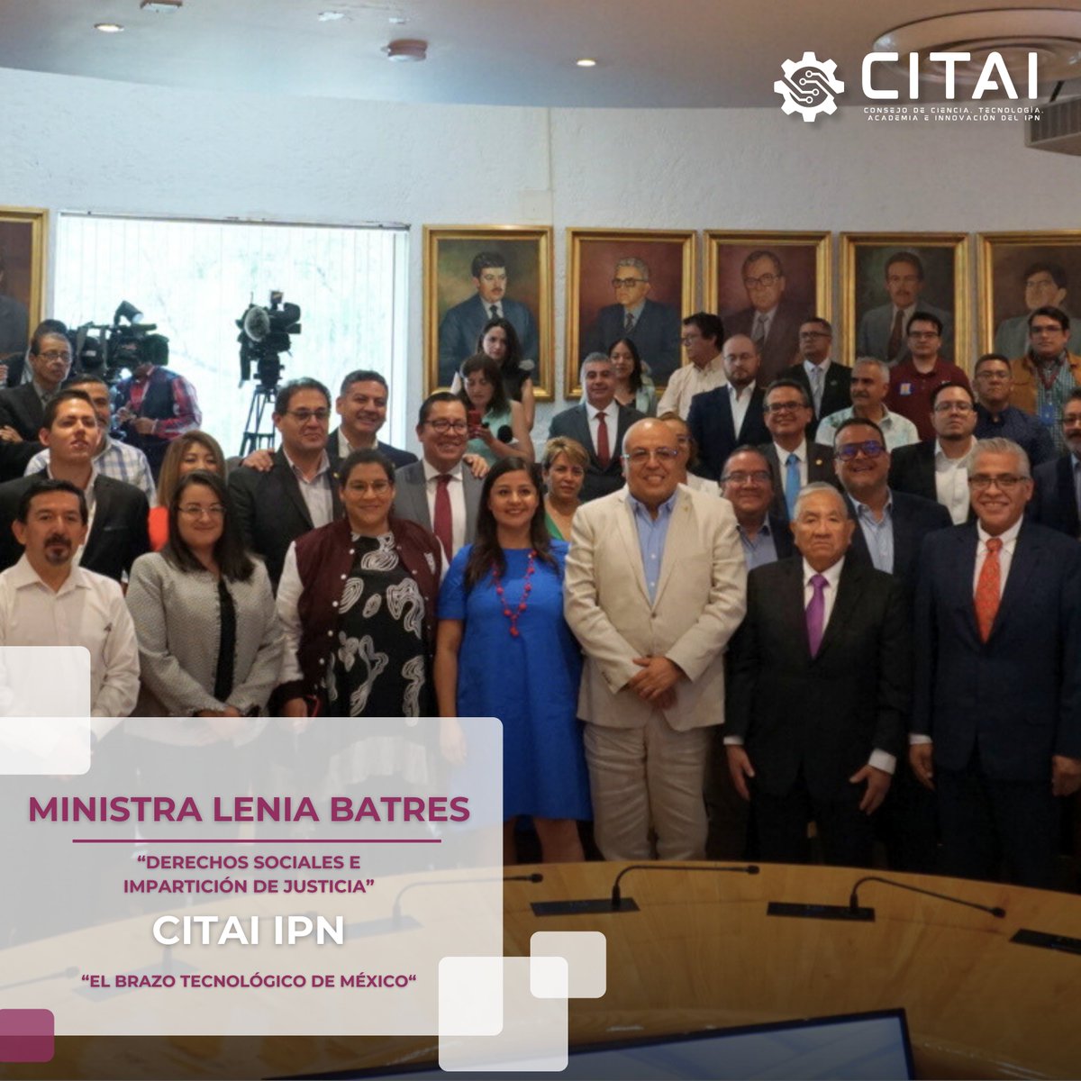 CITAI_IPN's tweet photo. 🤩 El día de #hoy la Ministra de la @SCJN Mtra. @LeniaBatres ⚖️ compartió con la #ComunidadPolitécnica la importancia de fortaleces los Derechos Sociales así como la Impartición de Justicia en los espacios educativos. 📚🏫
.
#CITAI @CyAcademia https://t.co/snIYEY0kI2