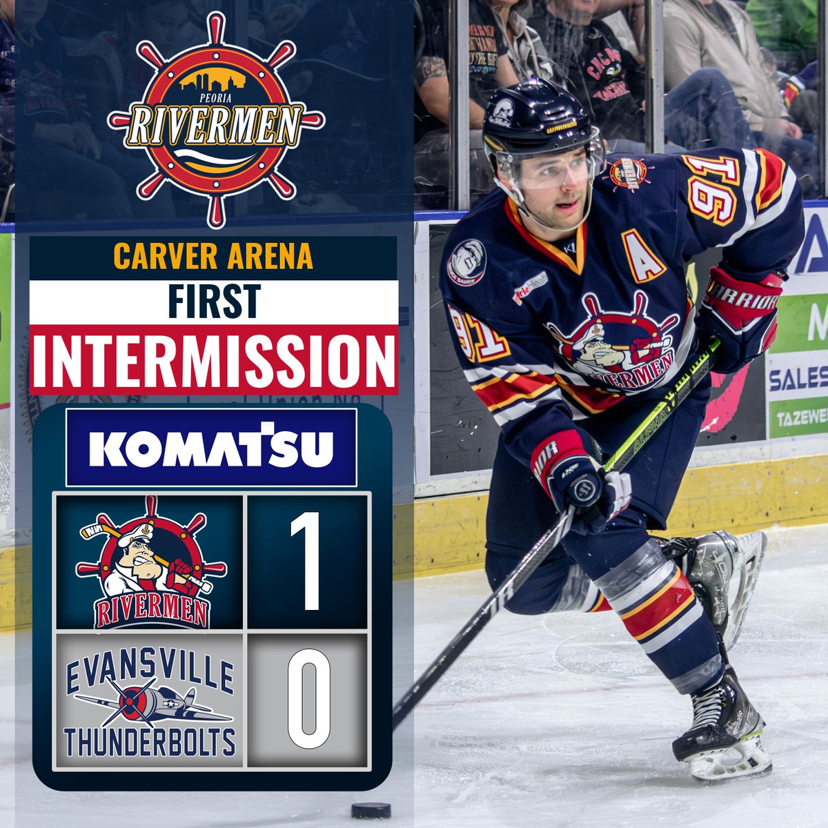 After an intense first period, the Rivermen lead it 1-0
SOG: 18-5 PEO
#HoistTheColors