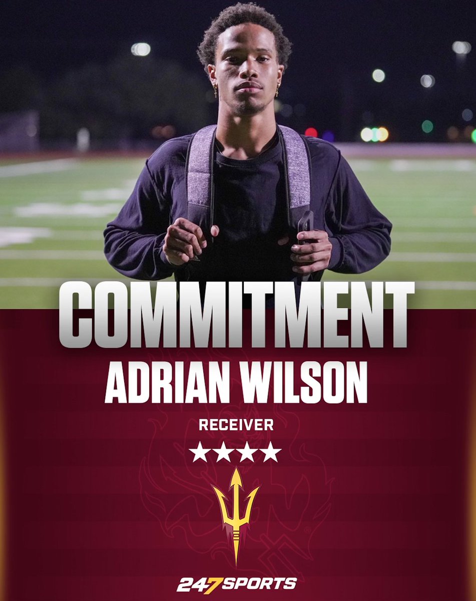 BREAKING: ASU just landed prized four-star WR Adrian Wilson, the No. 16 prospect at the position in the 2025 class out of Texas. 247sports.com/college/arizon…