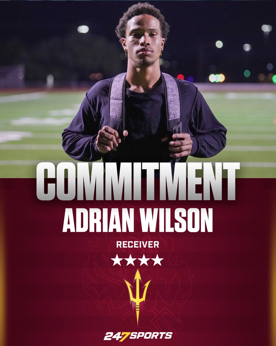 BREAKING: #ArizonaState has landed a commitment from #Top247 receiver Adrian Wilson. Story via @ArizonaState247 247sports.com/college/arizon… @adr1anwilson @ChrisKarpman @JScruggs247 @247Sports