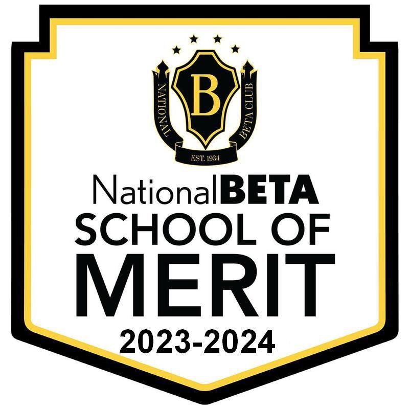We are excited to be a National Beta School of Merit for the third year in a row! Congratulations to our current National Beta Club students and sponsor for committing to maintaining this standard of excellence!
