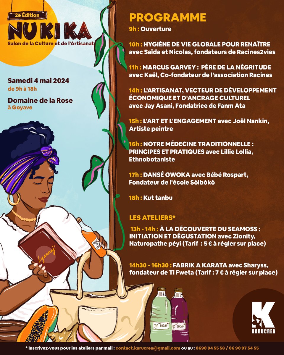 KaruCrea's tweet photo. Voici le programme du salon NU KI KA ✨

🗓️ Rendez-vous le samedi 4 mai 
🎟️ Réservez votre ticket sur kiwol (https://t.co/o6sAzJjckF) https://t.co/QcpMqeuuwO