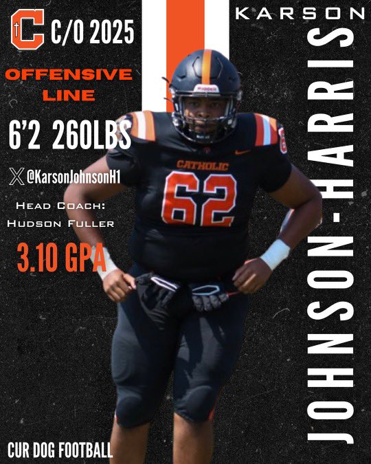 CurDogFootball's tweet photo. 2025 OL Karson Johnson-Harris (@KarsonJohnsonH1) https://t.co/bZFF4kWbU8