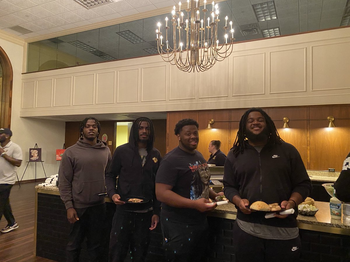 Had a great time at the WVSU Center downtown for our Recruiting Dinner! Grateful that these current players helped us out. #ItStartsAtState