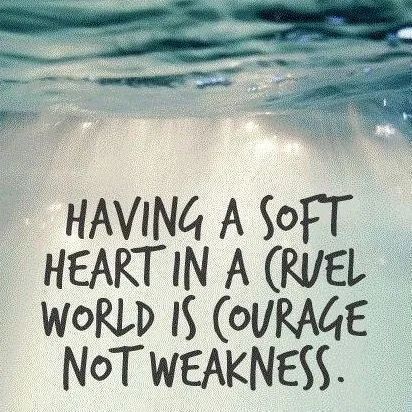 Be one of the brave ones in this world - be soft.