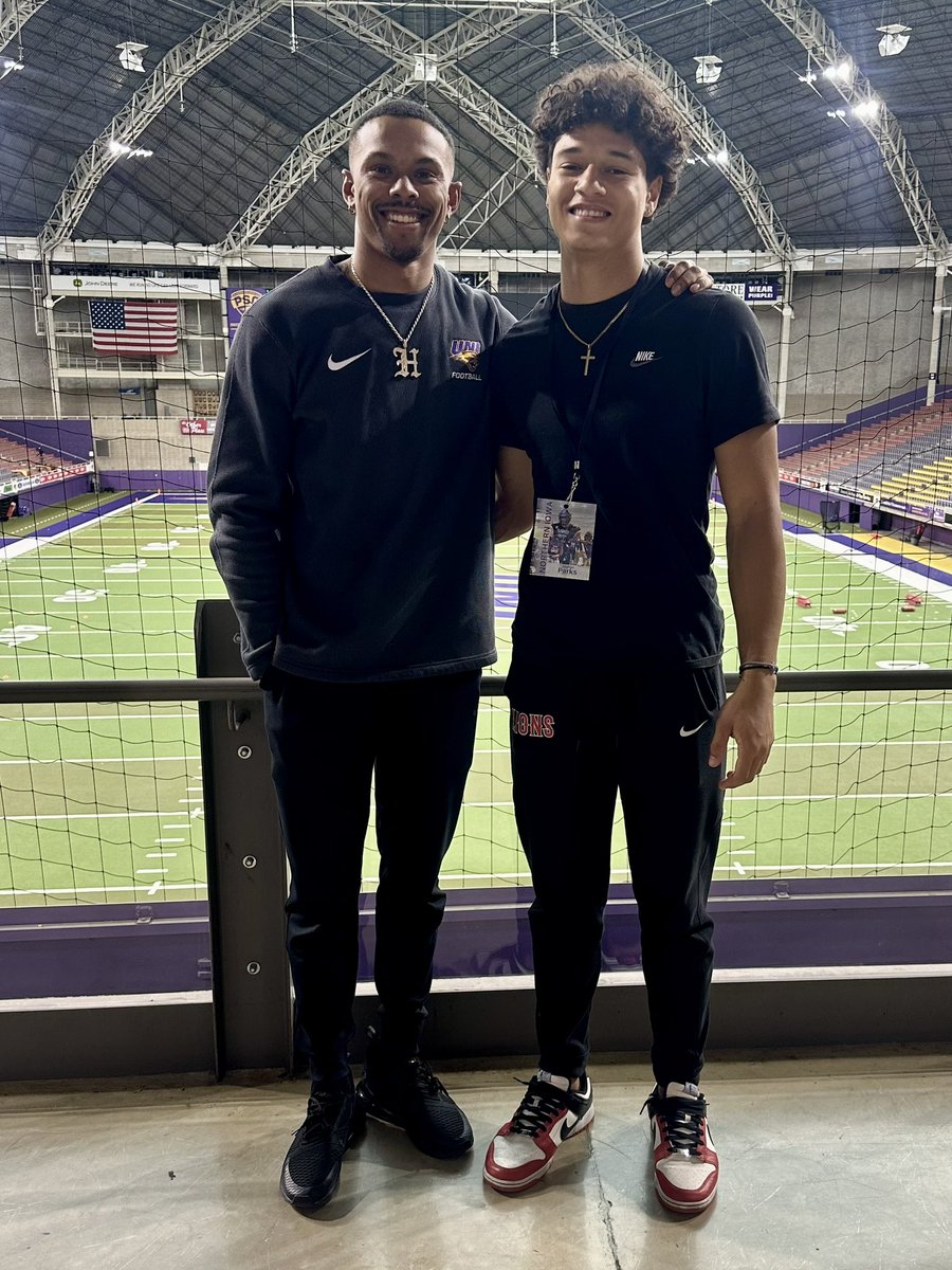 Had a great time at UNI today. @BryceJones94 @Qblack_3 @UNIFootball