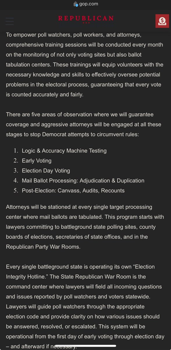 In RNC Press Release Outlining Plan for Election, Trump Channels Stalin: “Having the right people to count the ballots is just as important as turning out voters” They hope to fill 100k people’s minds with conspiracy theories & turn them loose on swing state polling places.