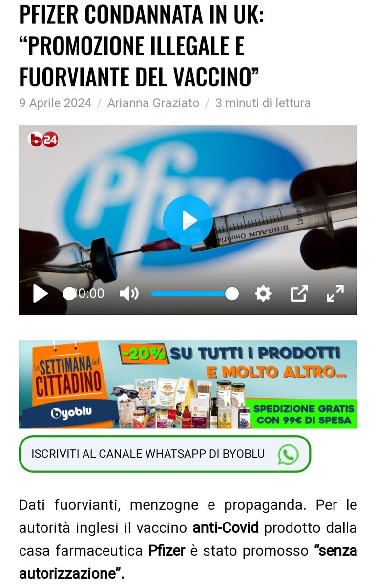 Vorrei ricordare ai provax convinti ancora oggi, i cui informatori durante la pandemia sono stati Barbara D'Urso, Cecchi Paone e Burioni che neanche sa il plurale di valigia e quando è nata la costituzione, che Pfizer è l'azienda farmaceutica più multata e condannata della storia