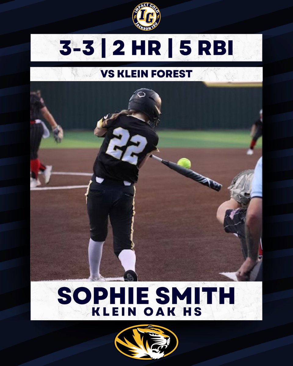 Two homer game on Senior Night for Mizzou signee @SophiegSmith22!! Way to go Sophie!! #betheimpact #trusttheprocess #goldblooded #igjackson18u