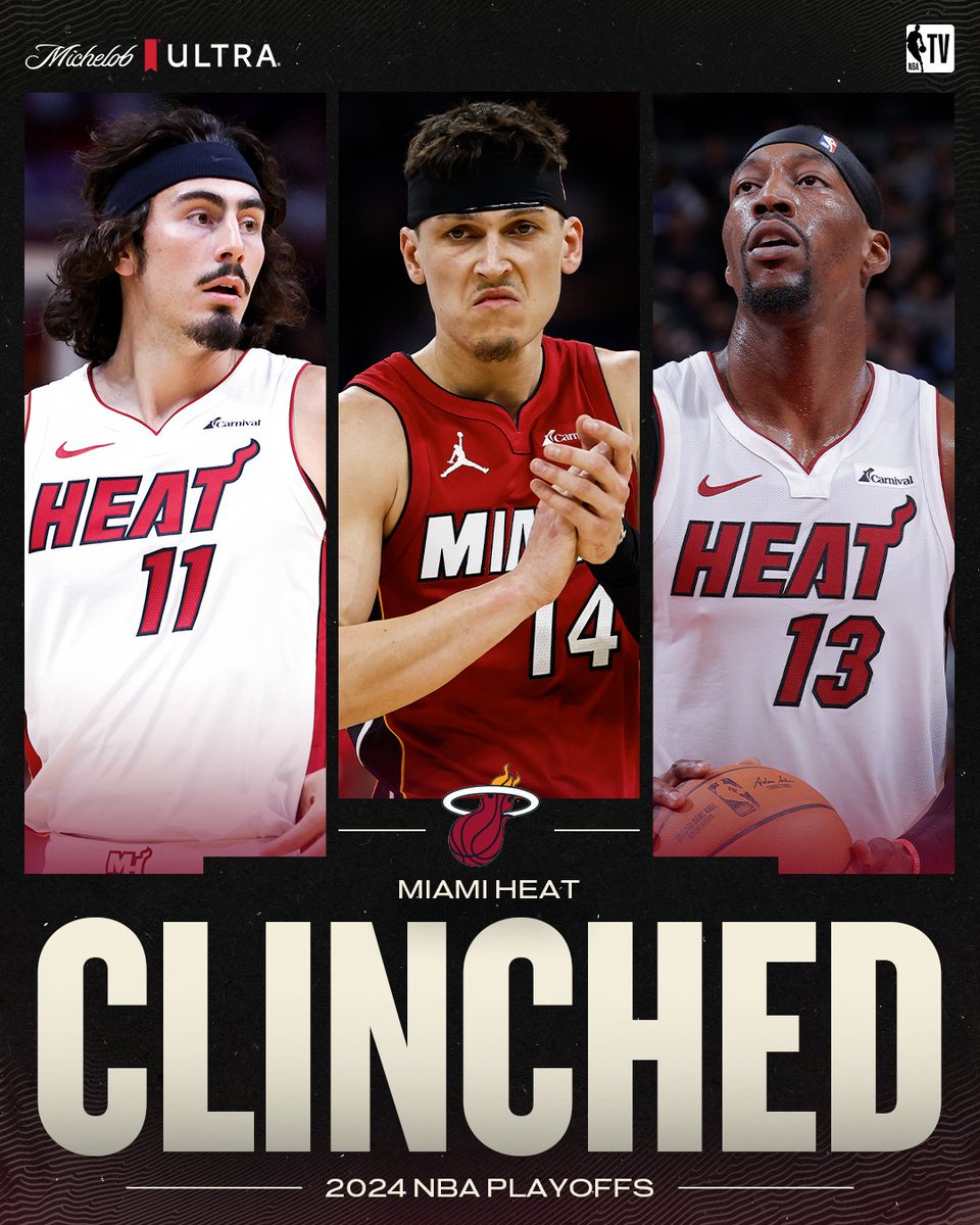 OFFICIALLY PLAYOFF BOUND 🎟️ The @MiamiHeat take down the Bulls to clinch the #8 seed in the East!