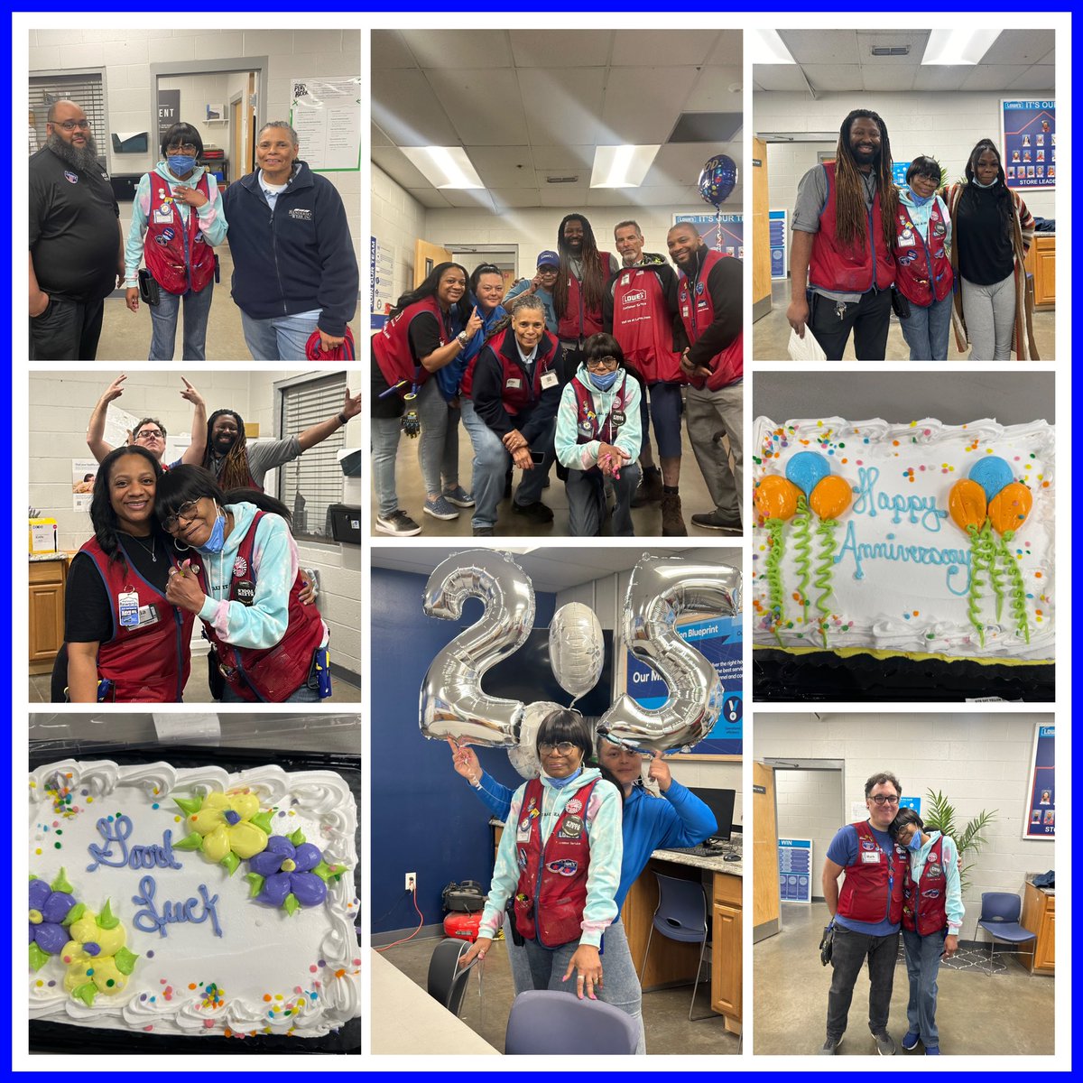 We had the honor of celebrating 🎉 3 amazing associates today! Happy 25th to Ms Valencia! Happy 20th to Jamal! Best wishes to Ms Etta❤️<a href="/Ingram5Curtis/">Curtis Ingram</a> <a href="/DCT0813MD/">Dante Thomas</a> <a href="/BenitoKomadina/">Benito.Komadina@Lowes</a> <a href="/Mr_DerrickGrice/">Derrick Grice Sr.</a> <a href="/RayLay04/">Raymond Lay</a> <a href="/ChrisPregentJr/">Christopher Pregent</a> <a href="/BlueBoxR1/">@BlueBoxR1</a>