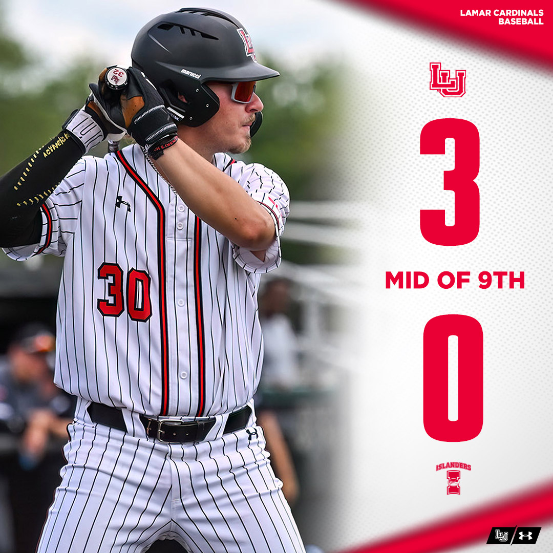 Cardinals threaten in the 9th but A&M-Corpus Christi escapes harm. We move to B9 needing just three outs for the win. #WeAreLU