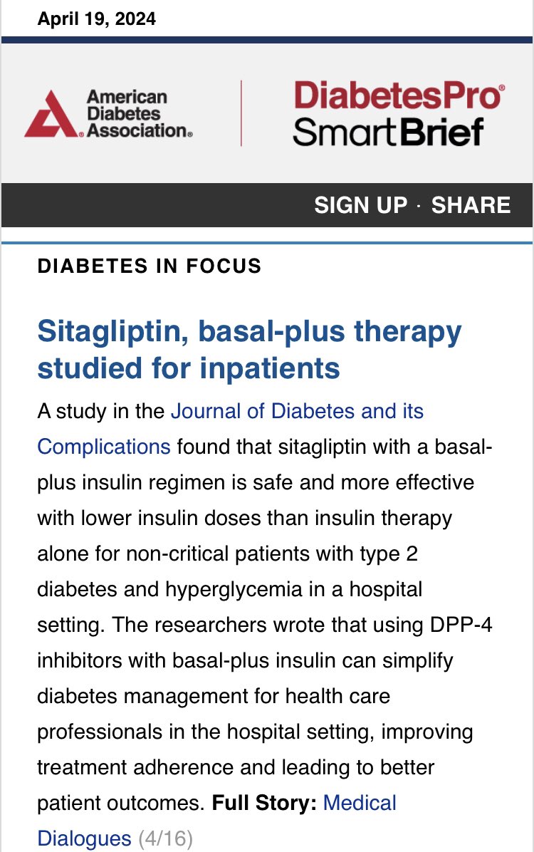 Thank you to @SmartBrief by @ADA_DiabetesPro for the mention of our study Mention: sbne.ws/r/PcZk Full history: medicaldialogues.in/diabetes-endoc… Article link: sciencedirect.com/science/articl…