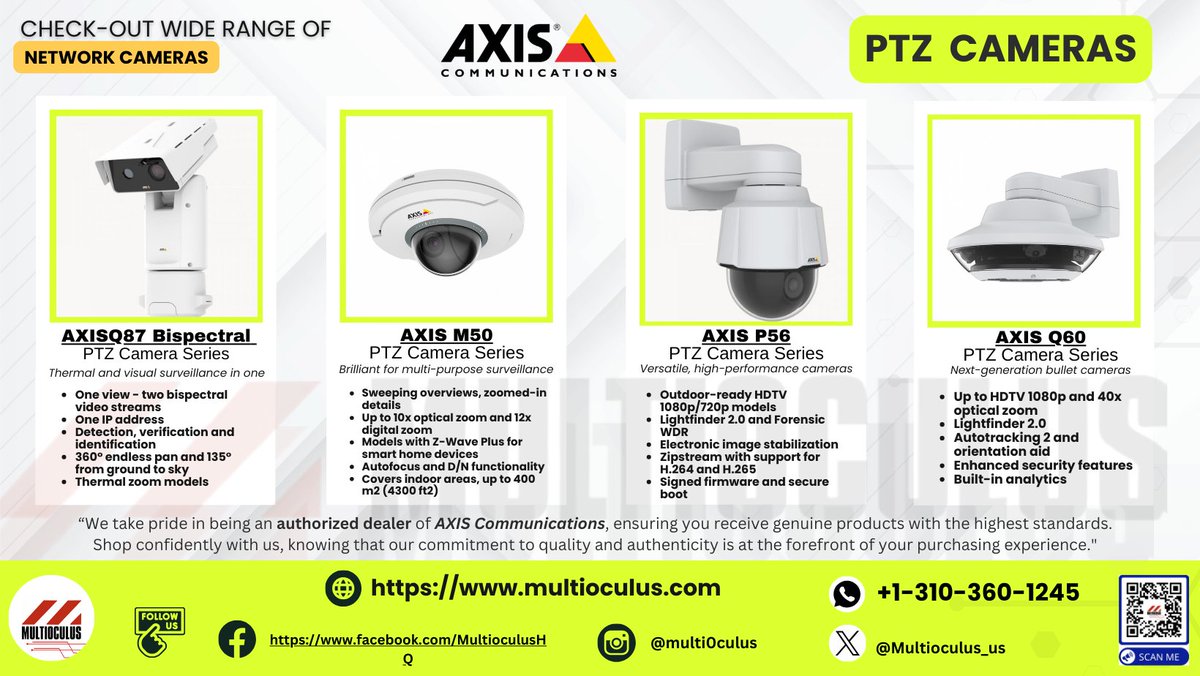 Multioculus_us's tweet image. Experience unparalleled security with Axis PTZ cameras! With cutting-edge pan, tilt, and zoom capabilities, you can cover wide areas and zoom in on details, ensuring nothing goes unnoticed.
#SecuritySolutions #AxisCameras #SurveillanceTech 
multioculus.com/sDashboard/main