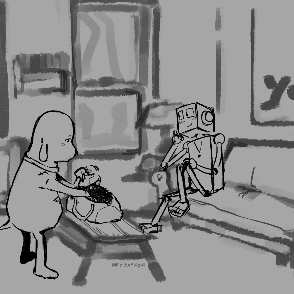 FritaP4p4's tweet image. Double date! Comic pt.1
____
#RobotDreams #MiAmigoRobot