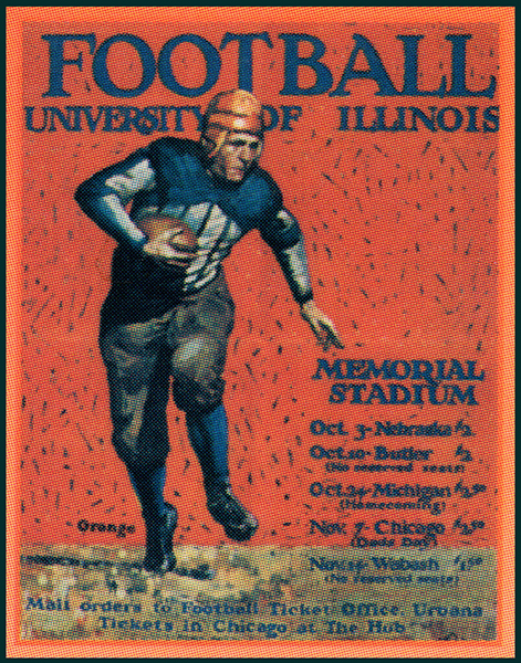 • Illinois football's 1925 promotional poster featured the GOAT. tinyurl.com/3ur8atvh