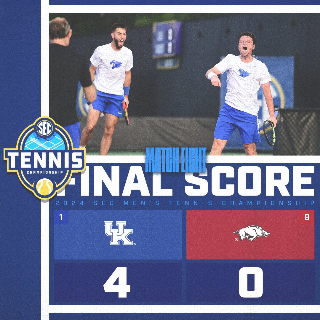 SWEPT 🧹

 @UKMensTennis is headed to the Semifinals after a strong performance over Arkansas!

#SECTennis x #SECChampionship