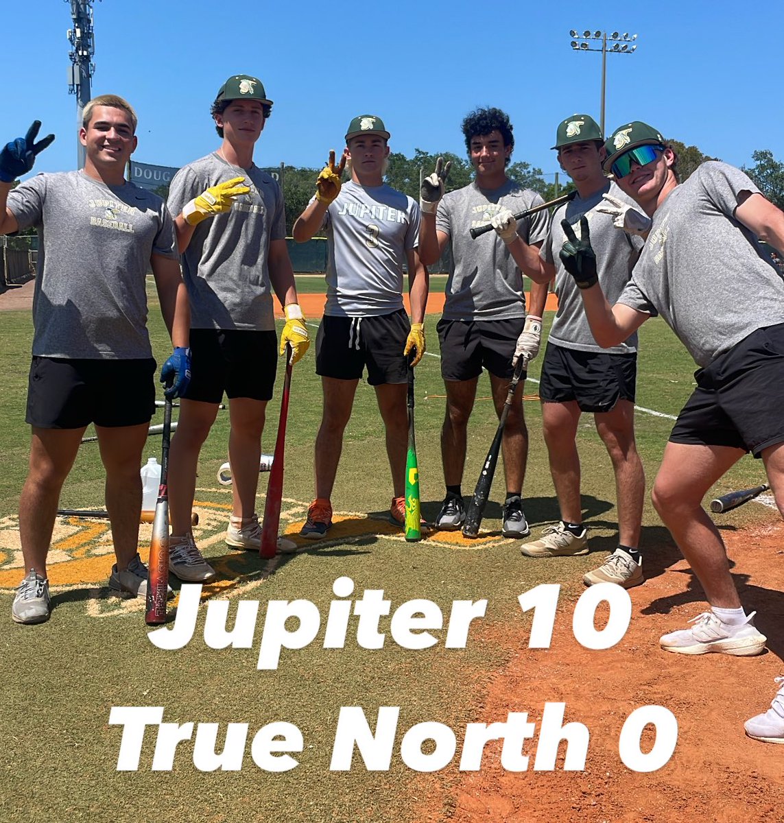 Bats wake up for a huge win over Miami’s True North 🔥 @Jake_Finnegan42 1-3, 2R HR, 3 RBI @ColtonSchwarz4 2-3, 2B, RBI, 3 R, BB @ryansenecal2 2-3, 2 RBI, R Liam Fitzgerald W, 5 IP, 4 H, 0 ER, 2 K, 1 BB Back at it Monday vs Benjamin at home! ⚾️ #DontPokeTheBear