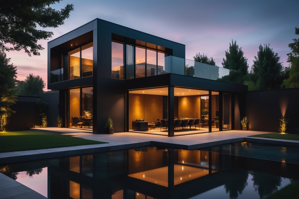 AirplaneS31's tweet photo. QT / Modern house art 🏡

#ArtVolynsky #AI 
#LuminaObscura #ModernRetreat #DarkReflections #MoodySpaces #GlassyTranslucence #Design #ExpansiveLiving #DarkTones https://t.co/wAGN88Kl2O