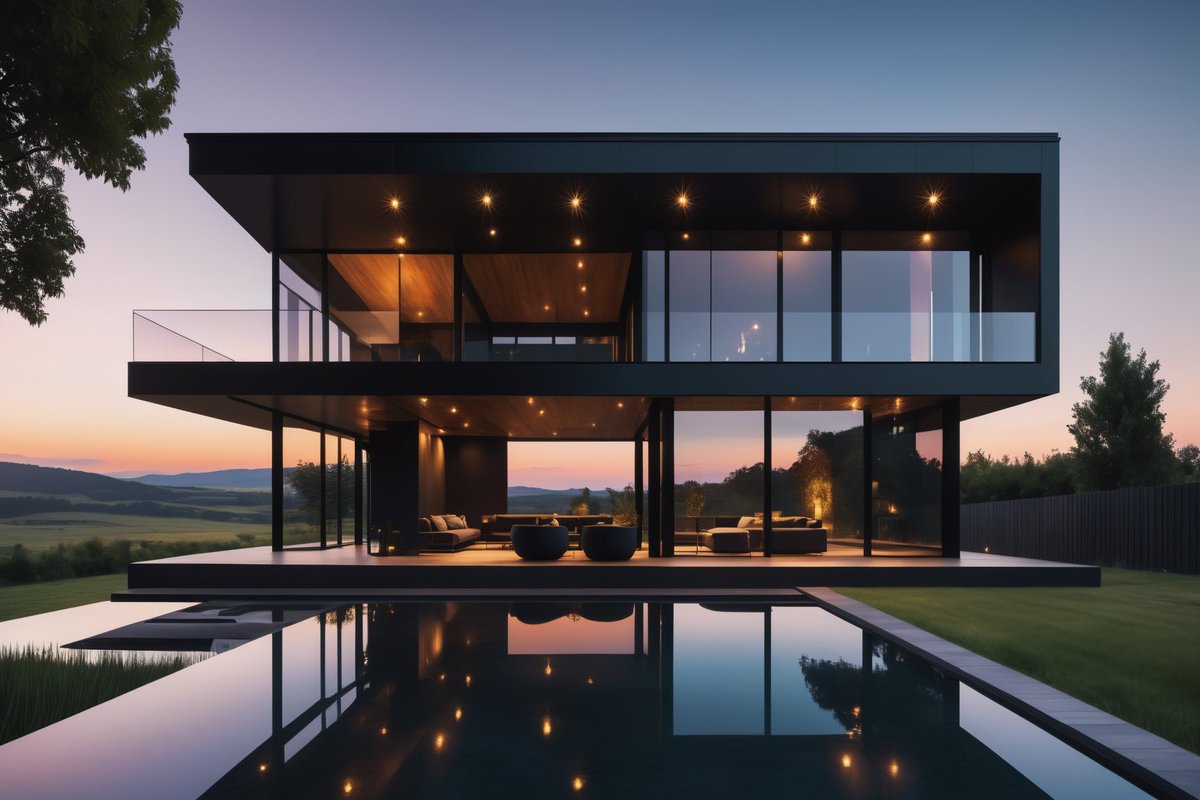 AirplaneS31's tweet photo. QT / Modern house art 🏡

#ArtVolynsky #AI 
#LuminaObscura #ModernRetreat #DarkReflections #MoodySpaces #GlassyTranslucence #Design #ExpansiveLiving #DarkTones https://t.co/wAGN88Kl2O