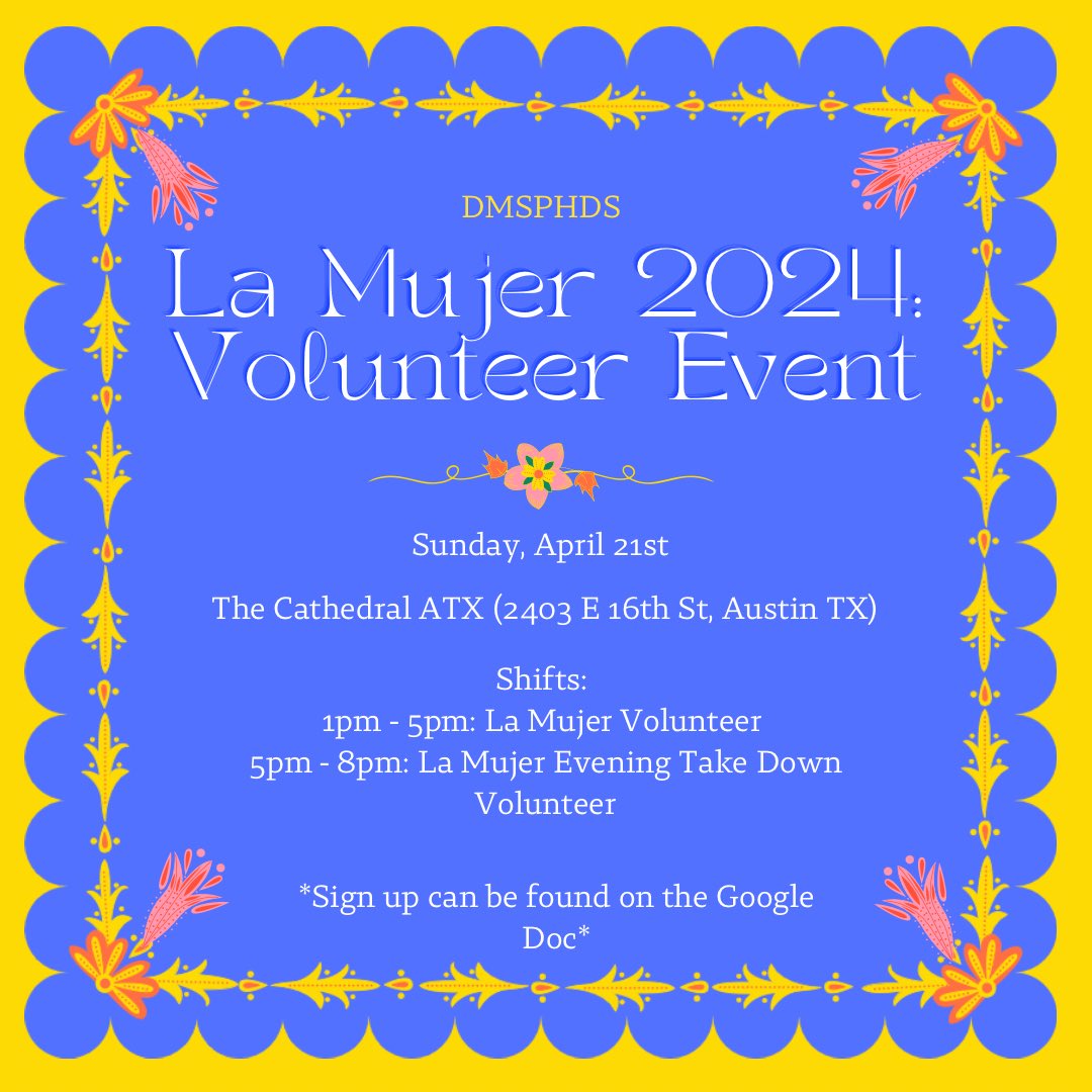 Friendly reminder that this Sunday is the La Mujer volunteer event!