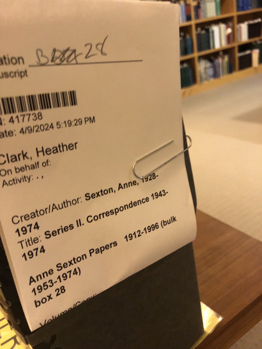 I’m at the Harry Ransom Center at UT Austin doing a deep dive into Anne Sexton’s papers. I’m in the early stages of writing Sexton’s biography and have a LOT of work ahead of me. But I’m so excited.