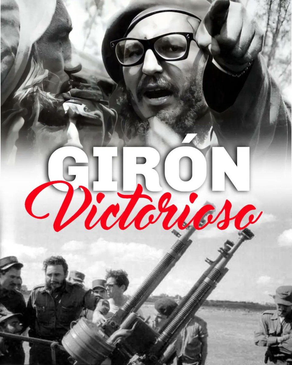 La victoria de Girón nos enseñó que la unidad, la valentía y la convicción son armas poderosas contra el imperialismo. ❤️🇨🇺❤️🤝❤️💪❤️🇨🇺❤️ #GirónVictorioso #DeZurdaTeam @Azucena50043864 @AdrianaRojasQba @Lamaga3080 @GuerreraVilma @Aleidacr84 @Clavel190227 @samantha_font