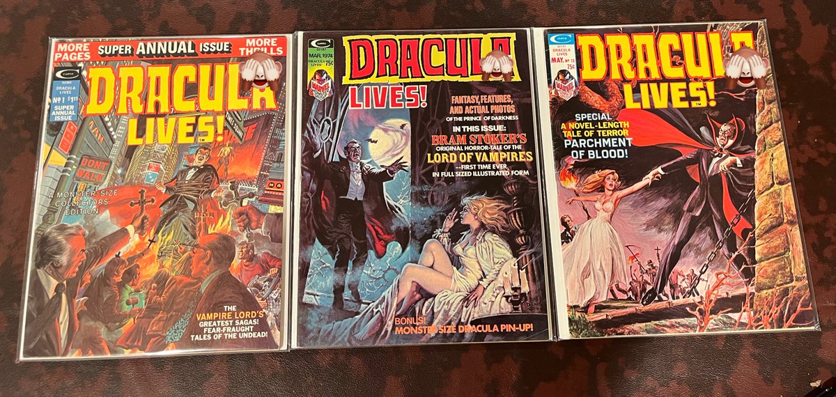 A killer run of Dracula Lives! was about to go out tomorrow night but I think it’s headed to the UK bc I owe @swilko5 for eBay losing his books. I have lots more horror mags so don’t fret but these are cool.  #comics #HorrorComics