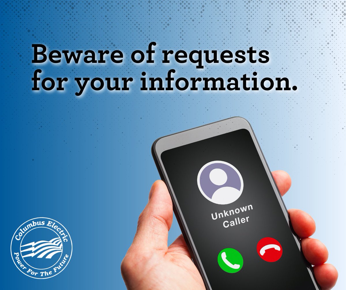 We will never call or email to ask for personal or financial information. #knowthesigns #stopscammers