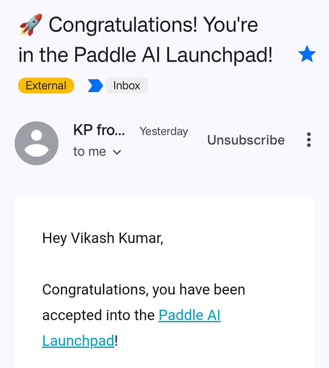 Super Excited 😊 to be shortlisted in @PaddleHQ AI Launchpad with @madhurjain Thanks @PaddleHQ @thisiskp_