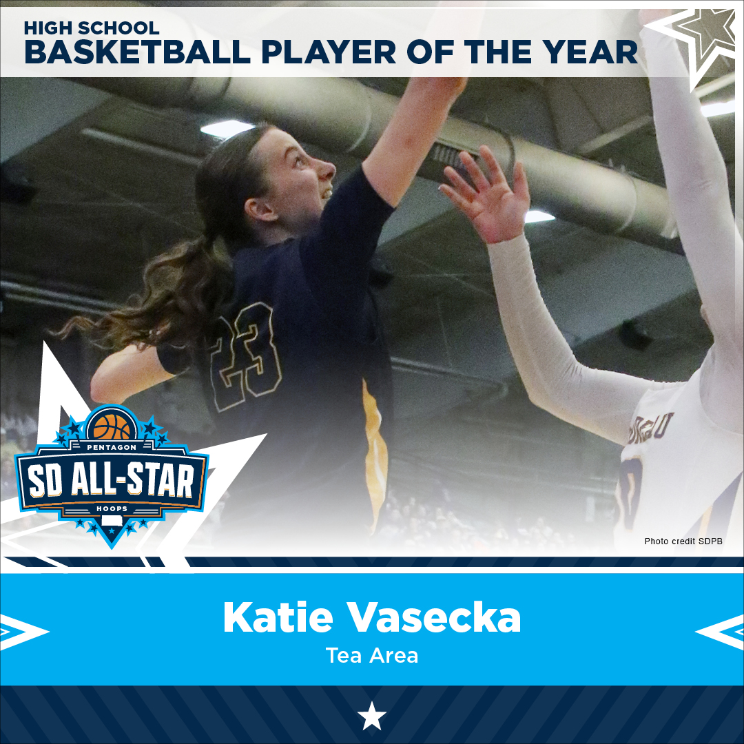 🏆 SD All-Star Girls Basketball Player of the Year: @KatieVasecka23 🏆 Congratulations, Katie on your well-deserved award! We wish you luck in your collegiate hoops career with @GoJacksWBB! 🐰 #SanfordSports