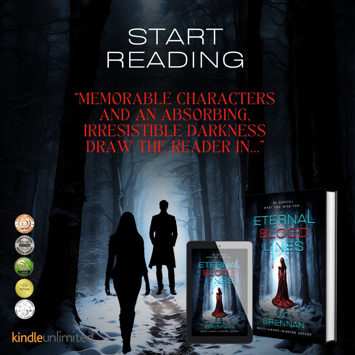 Voices echo in her head
and she sees a dark man in her dreams. 
She blames the delusions on the accident… 
but the dark man is all too real.
mybook.to/eternalbloodli… 
#Free #Kindleunlimited
#mustread #darkfantasy #vampire #romance #amreading #bookboost #bookworms
@JanetCBrennan