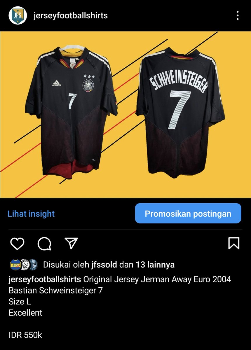 jerseyfs's tweet photo. #jersey4sale 
Foto dan deskripsi tertera di gambar.
Jersey lain bisa dicek di 
IG: https://t.co/prhrfIIqre
Tokped: https://t.co/USLeceiw9E

Izin tag senior @Jerseyforum
@fajarrusalem @jerseycadangan @jersey_ciamikk 

Terima kasih 😁 https://t.co/0OgyzTAxG9
