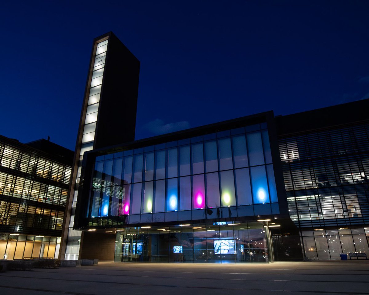 At the request of @cdhintl , Vaughan City Hall has been illuminated blue, pink and yellow this evening to recognize Congenital Diaphragmatic Hernia Awareness Day. Learn more about City flag-raising, illumination and proclamation requests at vaughan.ca/ProtocolServic…