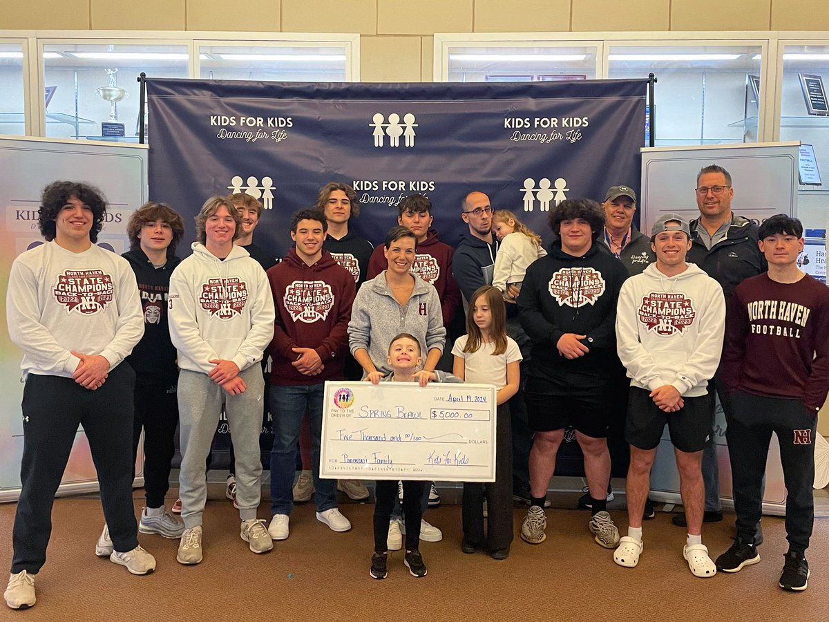 Thank you to Kids For Kids for their generous $5,000 donation to the Spring Brawl benefiting the Panaroni family. 

#thisis𝙽𝙷football | #cthsfb