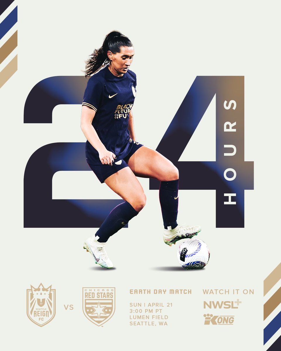 See y'all back at our house in 24 hours! 🆚 @chicagoredstars 🏟️ @LumenField 🗓️ Sunday, April 21st ⏰ 3:00 pm PT 📺 NWSL+, KONG, KING 5+ #HerefortheCrown