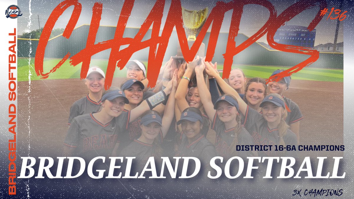 BEAR NATION!

YOUR 2024 DISTRICT 16-6A DISTRICT CHAMPIONS!!! 🏆

#WeAreBridgelandSoftball #136 #Team7 #3Peat #LetsGoBack