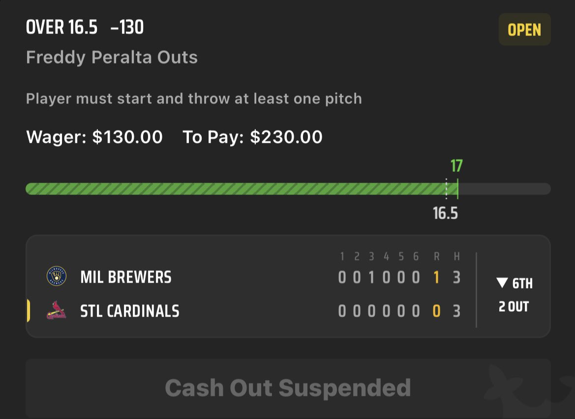 🚨Cash This ⚾️ Pitcher Outs Sent In By @HoodRich4Pres 🔥 $130 ➡️ $230💰 #GamblingX Posted In Telegram ➡️ Whop.com/the-sweepers